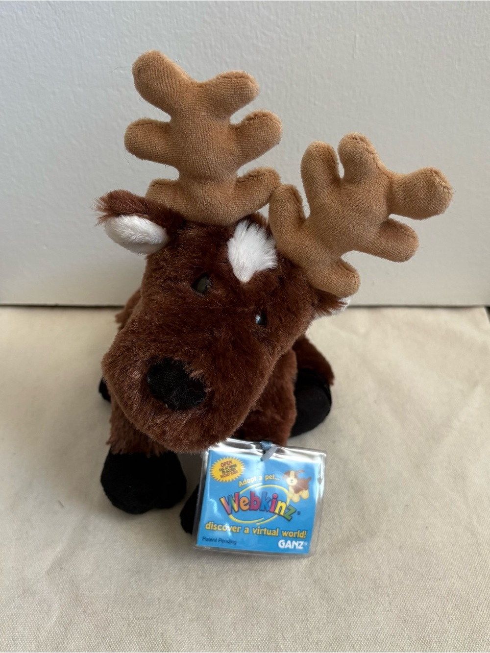 GANZ Webkinz Reindeer Plush HM137 Sealed Code Vintage 2006